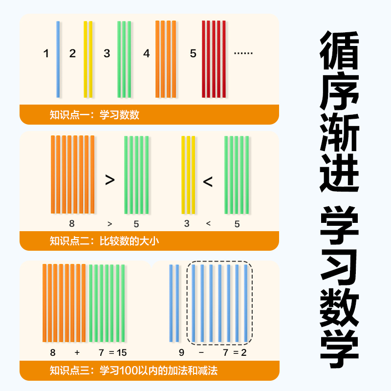 纵横YX637学具100根计数棒(混)(袋)