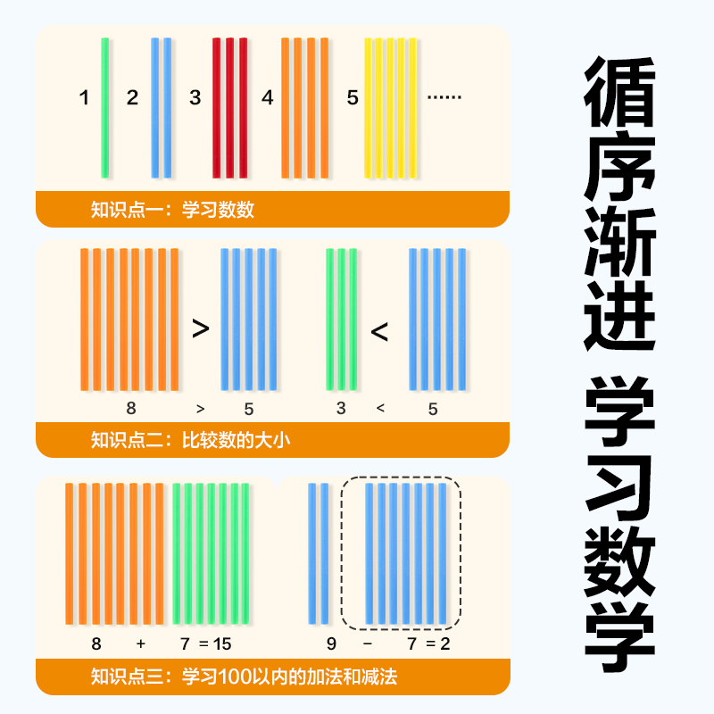 纵横YX615学具100根加粗计数棒(混)(袋)