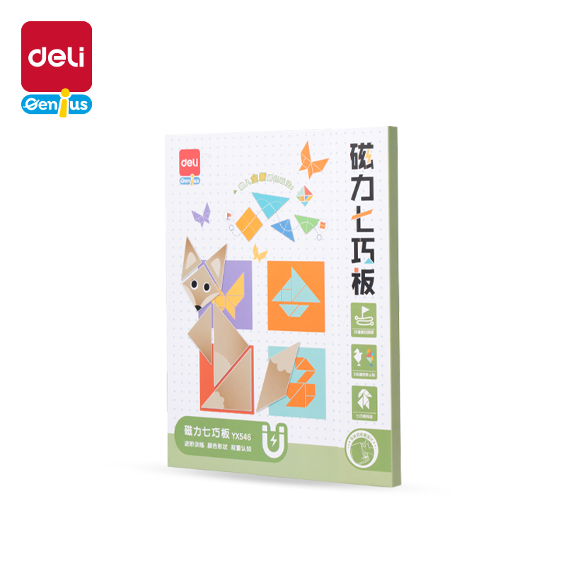 纵横YX546学具中号磁力七巧板套装(绿)(袋)