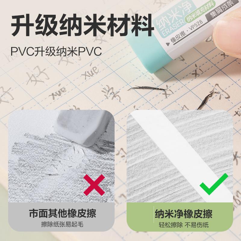 纵横VP528五块彩盒装纳米净小号橡皮擦(混)(盒)