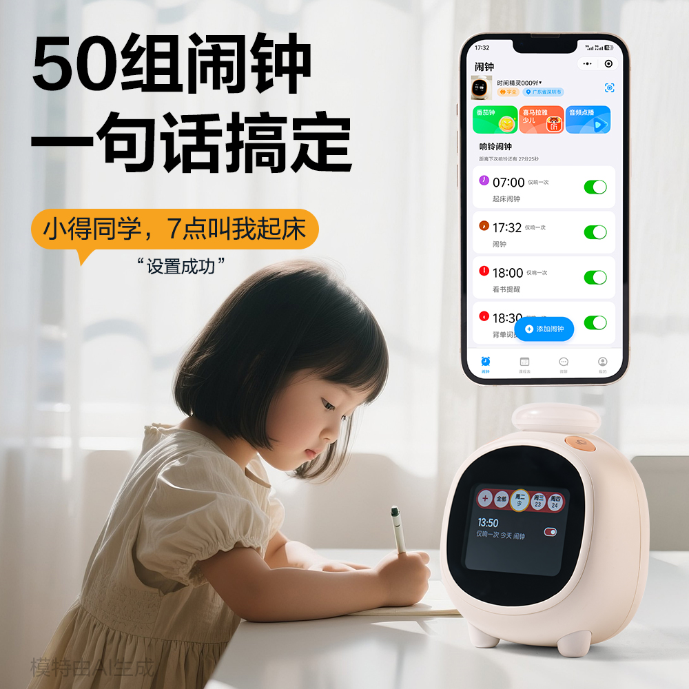 纵横LE111-联网款智能电子钟(米白)(台)