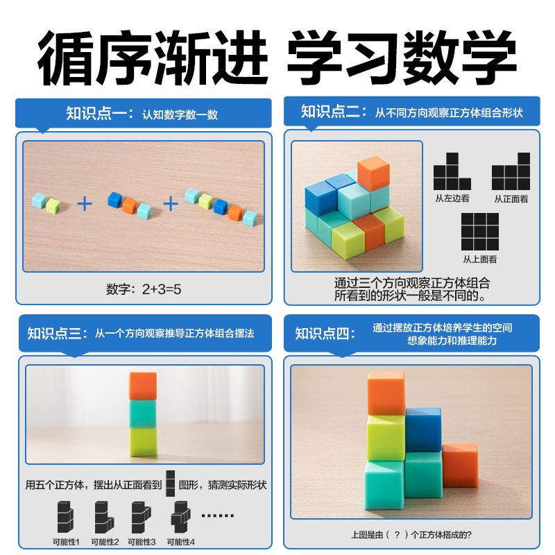 纵横YX536学具正方体-1cm100个(混)(盒)