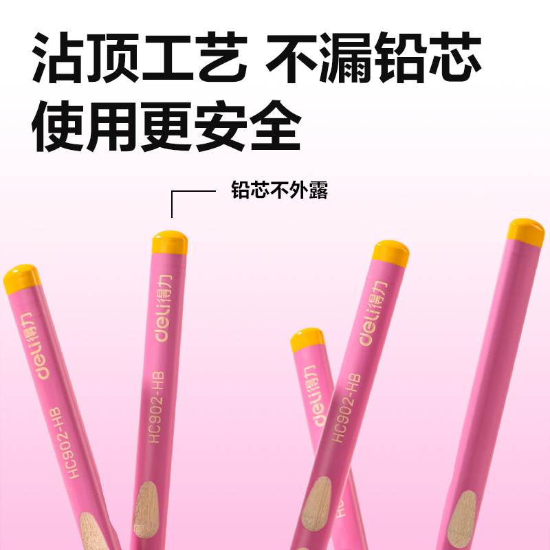 纵横HC902-HB优+洞洞书写铅笔HB(粉)(30支/筒)