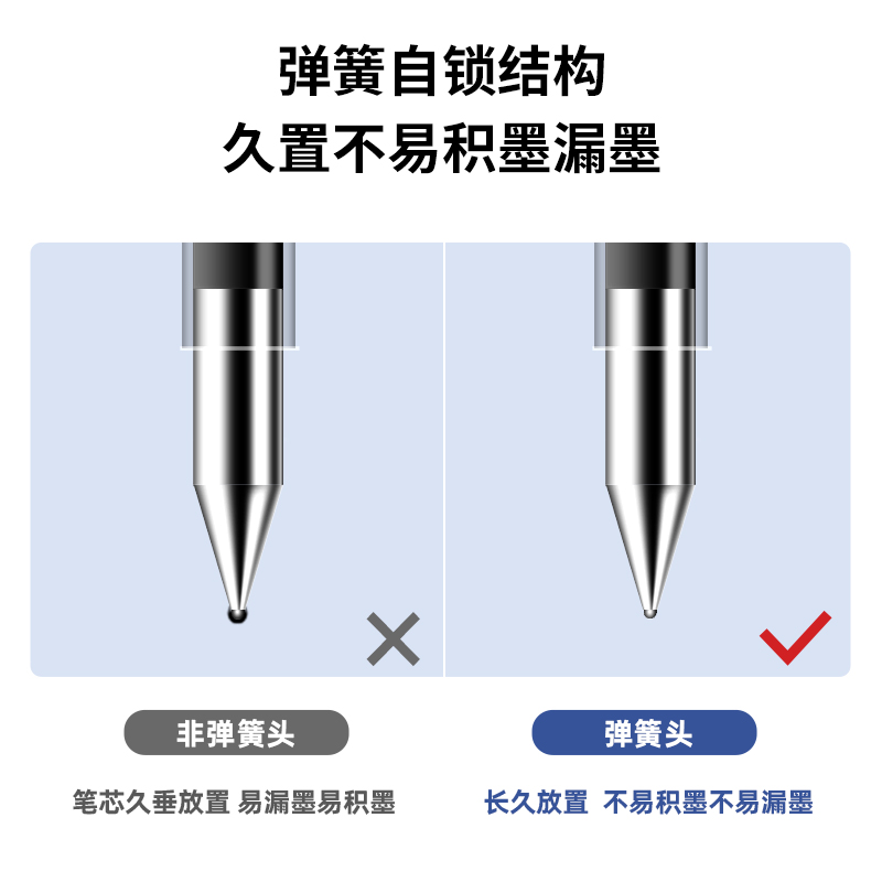 纵横DP208臻顺滑办公中性笔0.5mm弹簧头(黑色)(支)