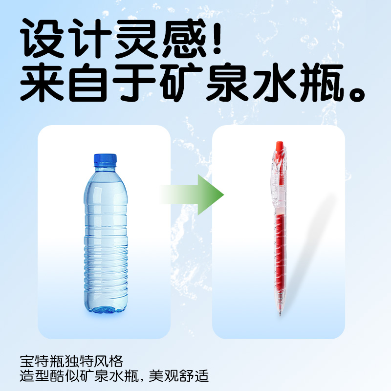 纵横SA566-2速干按动常规中性笔0.5mmST笔头(红)(2支/盒)