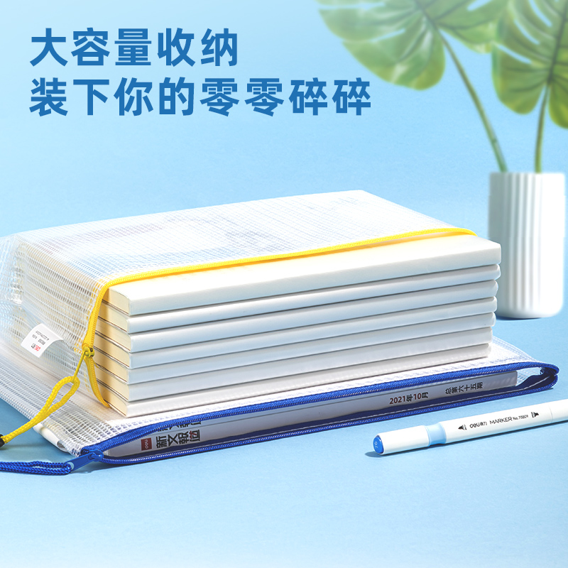 纵横DP086_A4标准型PVC网格拉链袋(混)(个)