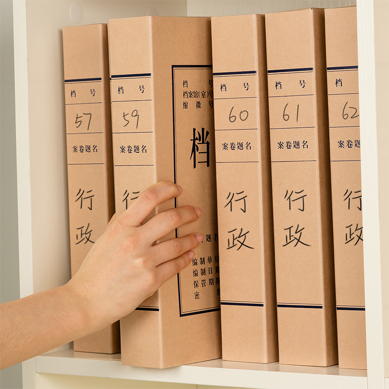 纵横DP055_340g无酸对裱牛皮纸50mm档案盒(黄)(10个/包)