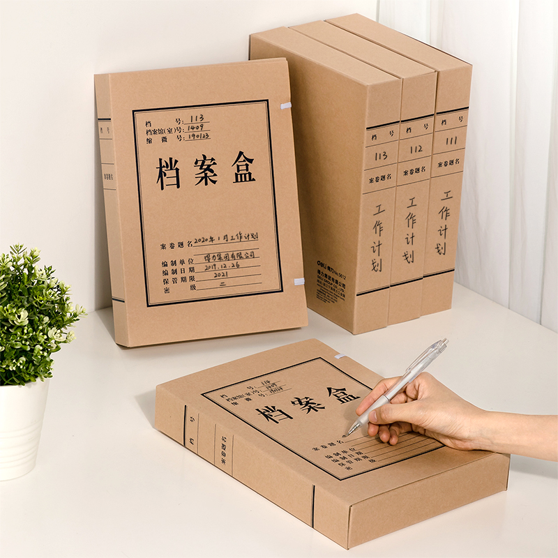 纵横DP055_340g无酸对裱牛皮纸50mm档案盒(黄)(10个/包)