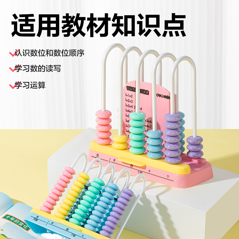 纵横YX683学具计数器-5行中珠清零(粉)(盒)