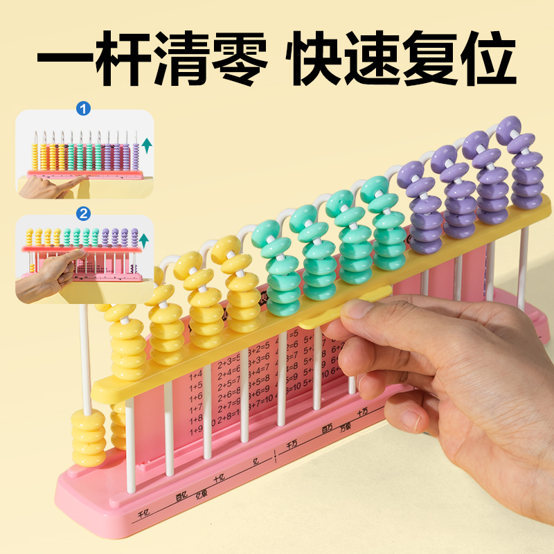 纵横YX685学具计数器-12行中珠清零(粉)(盒)