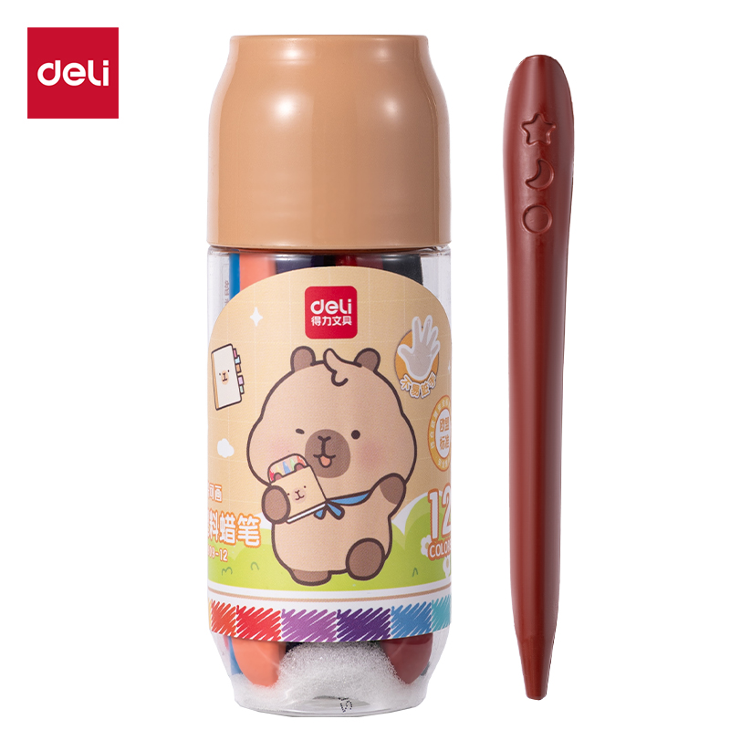 纵横BL909-12三角杆塑料蜡笔(混)(12色/桶)