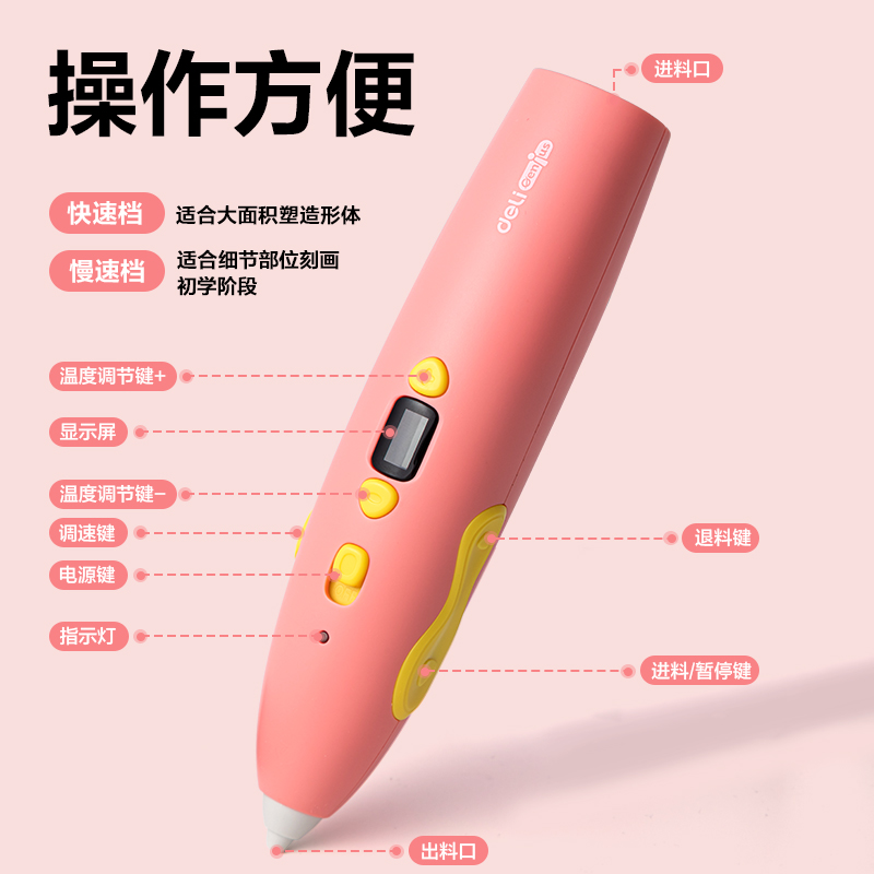 纵横YC500小萌宠3D绘画笔套装(粉)(盒)
