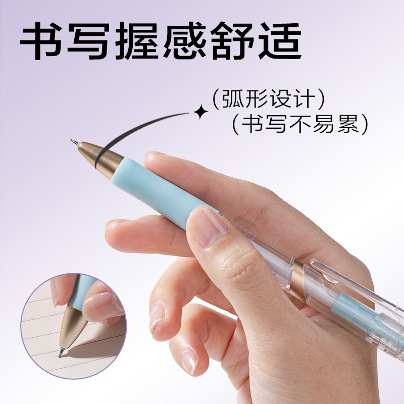 纵横SA406速干顺滑按动中性笔0.5mm双球珠ST笔头(黑)(5支/盒)