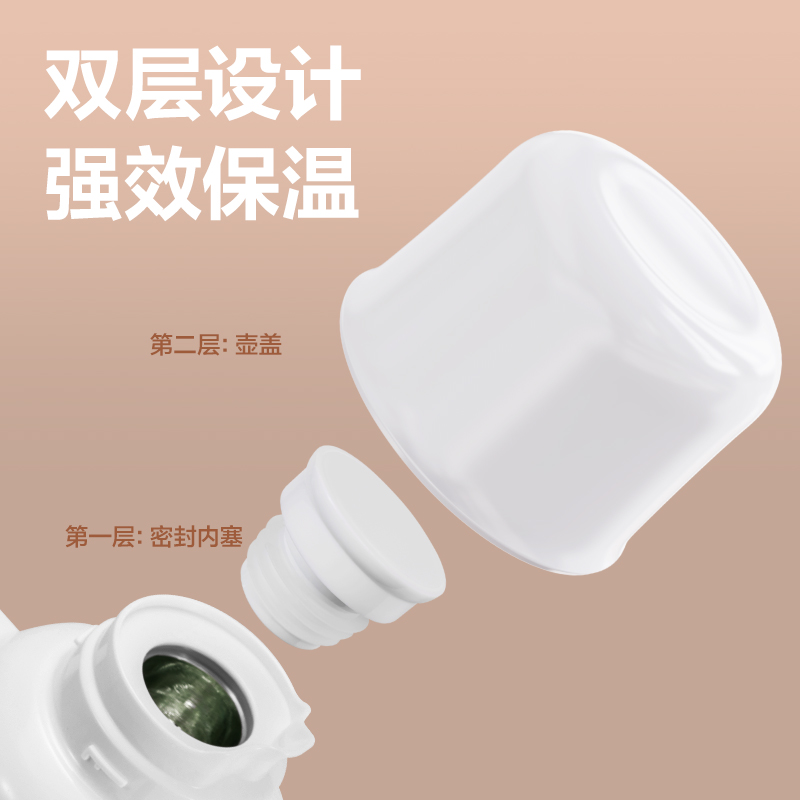 纵横LL113保温壶（1.0L）（玻璃内胆）(白色)（彩盒装）