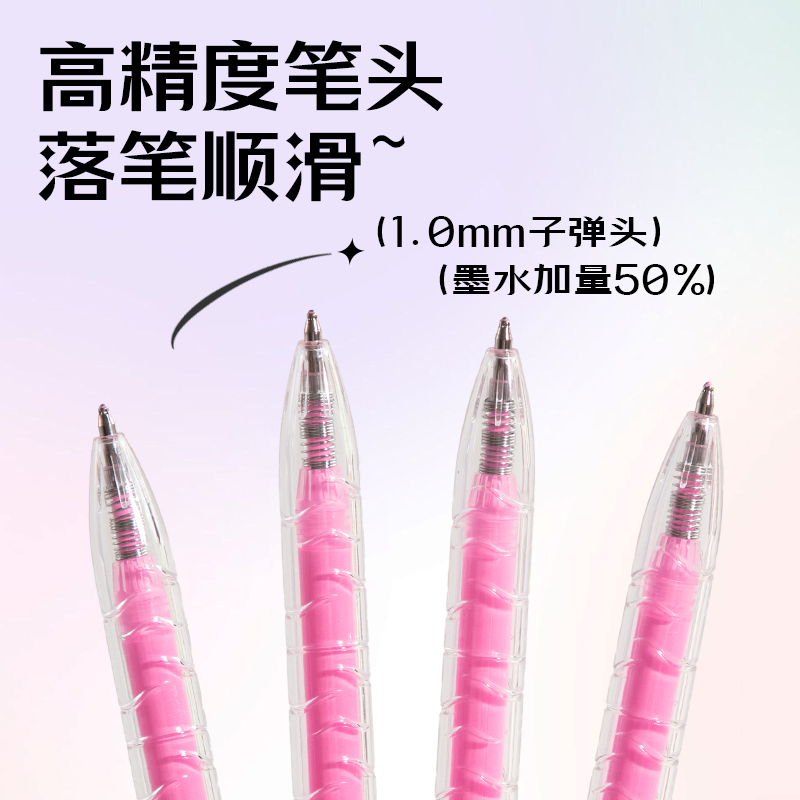 纵横SA570大容量丙烯彩色中性笔1.0mm按动子弹头(桃夭红)(支)