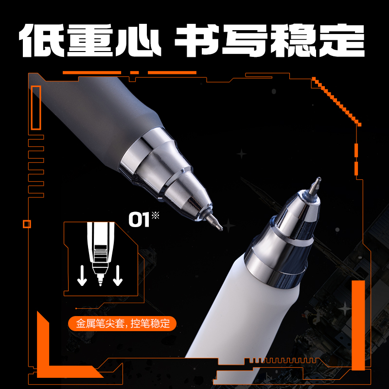 纵横SA417速干按动中性笔0.5mmST头(黑)(5支/盒)
