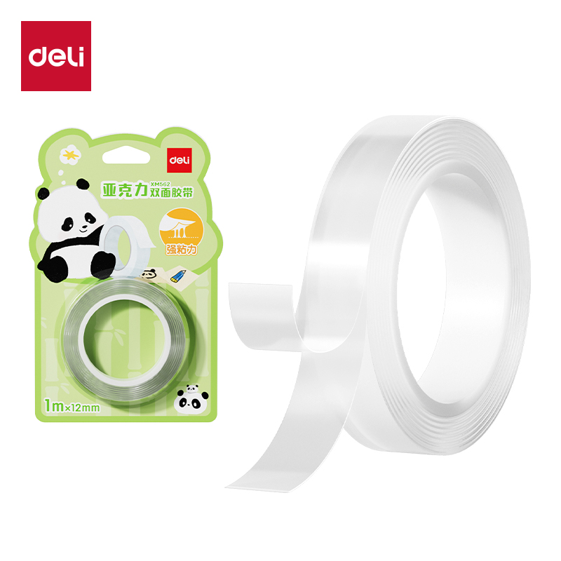 纵横XM562熊猫系列纳米胶带1m*12mm*1mm(透明)(1卷/卡)