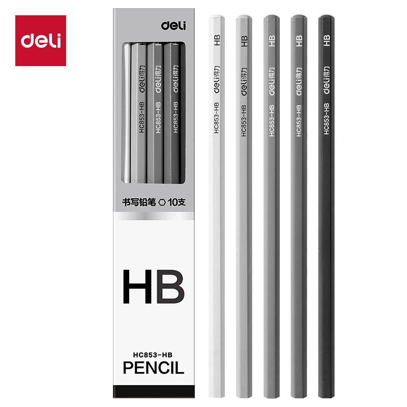 纵横HC853-HB六角杆灰色渐变书写铅笔HB(混)(10支/盒)