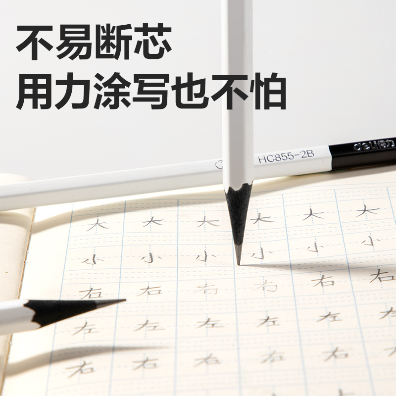 纵横HC855-2B熊猫系列六角杆黑木书写铅笔2B(混)(10支/盒)