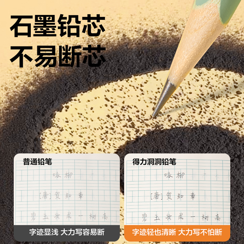 纵横HC854-HB洞洞书写铅笔HB(黄)(10支/盒)