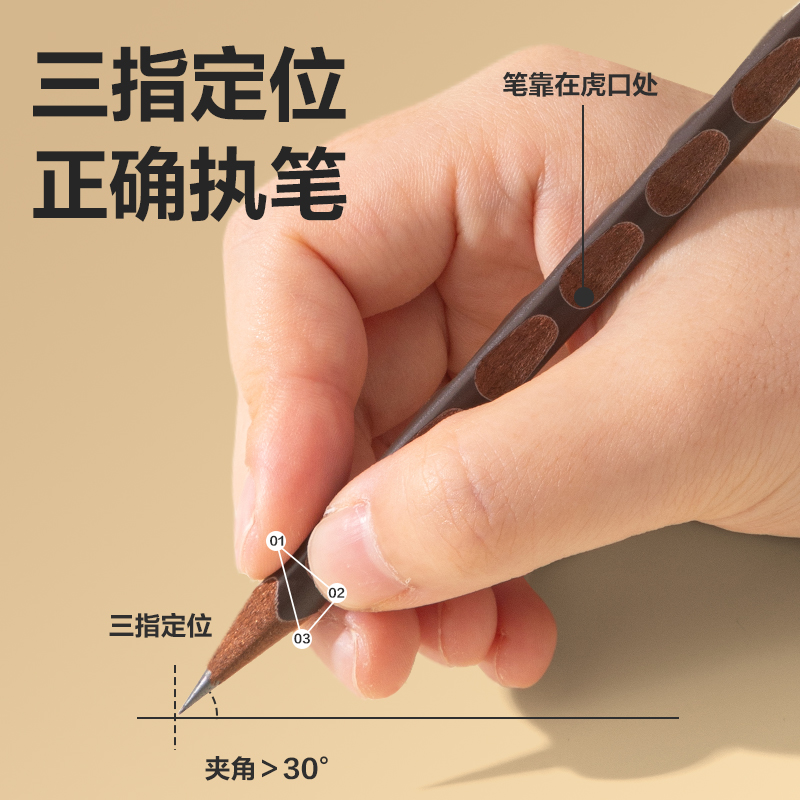 纵横HC856-HB棕木洞洞书写铅笔HB(混)(10支/盒)