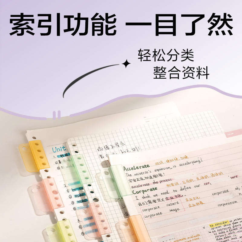 纵横TA866索引夹(混色)(袋)