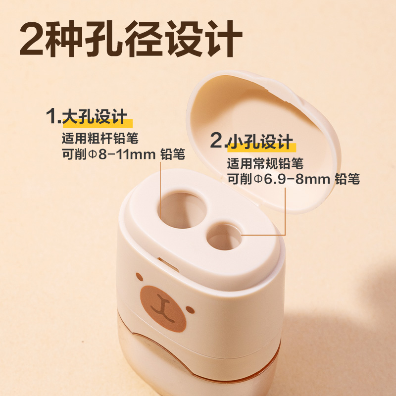 纵横BL133卡皮巴拉双孔橡皮卷笔刀(黄)(个)