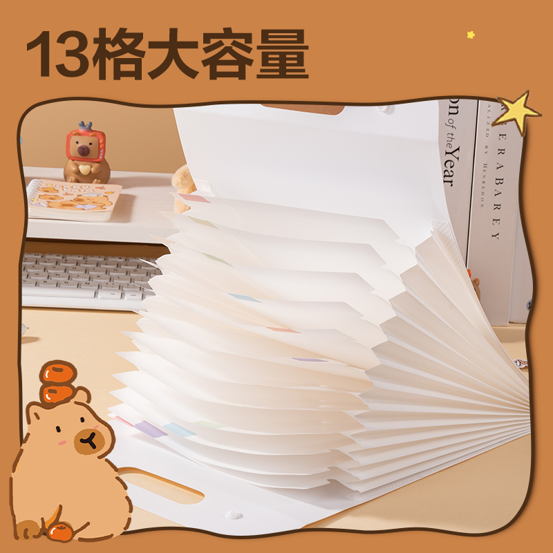 纵横BL701卡皮巴拉系列竖式13格风琴包(混)(个)