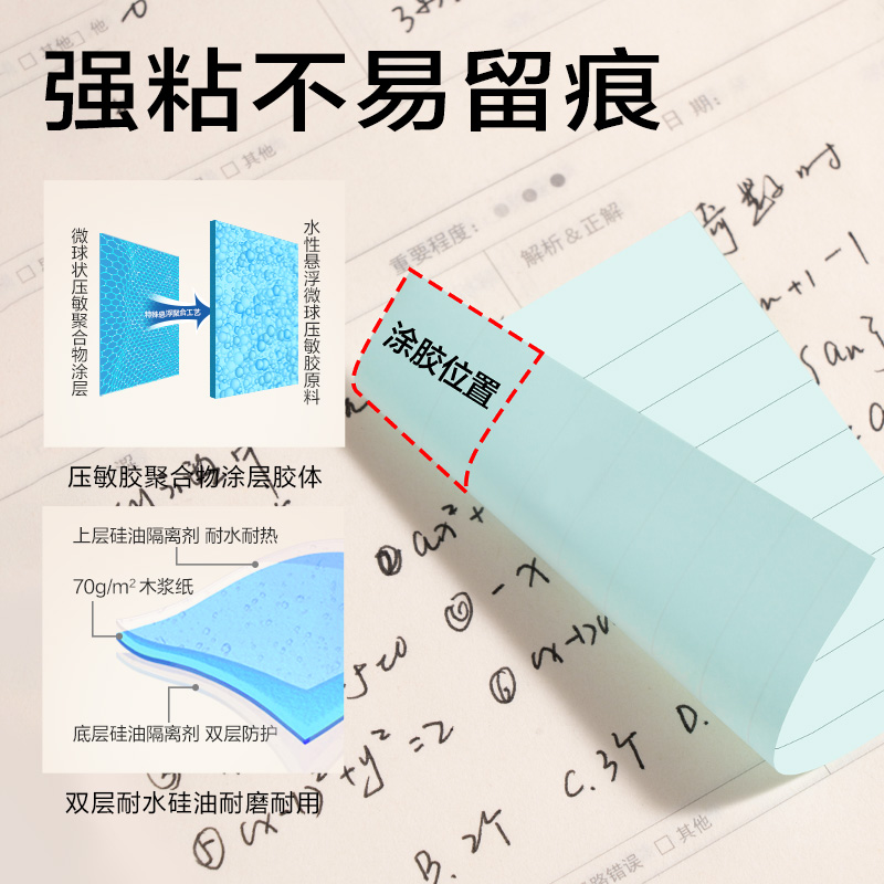 纵横BT300记事贴76*76mm-100张(彩色横线)(本)