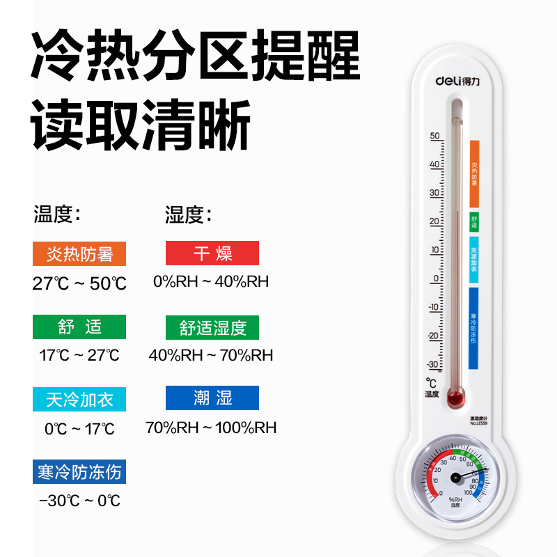 纵横LE559温湿度计-机械式温湿度计(白)(台)