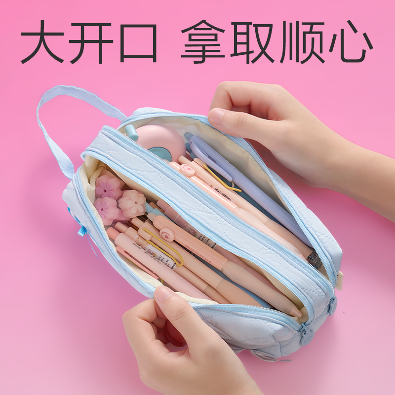 纵横BC497少女风双拉链大方包笔袋(混)(个)