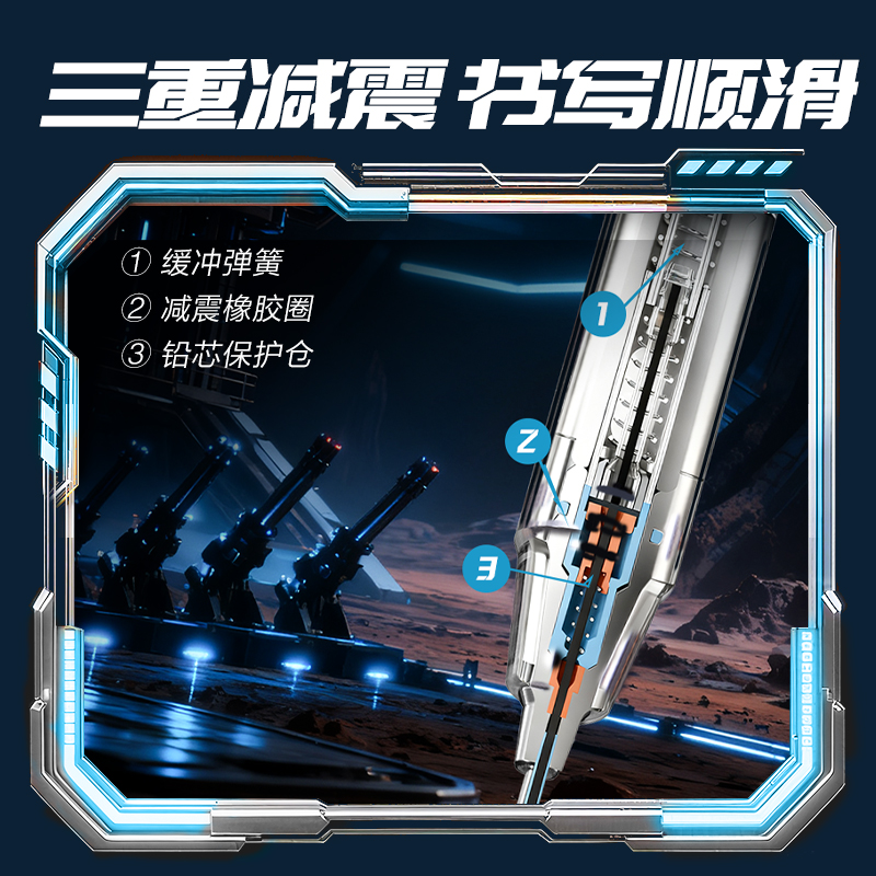 纵横SS009-07六边形战士破浪先锋防断芯活动铅笔0.7mm(混)(卡)