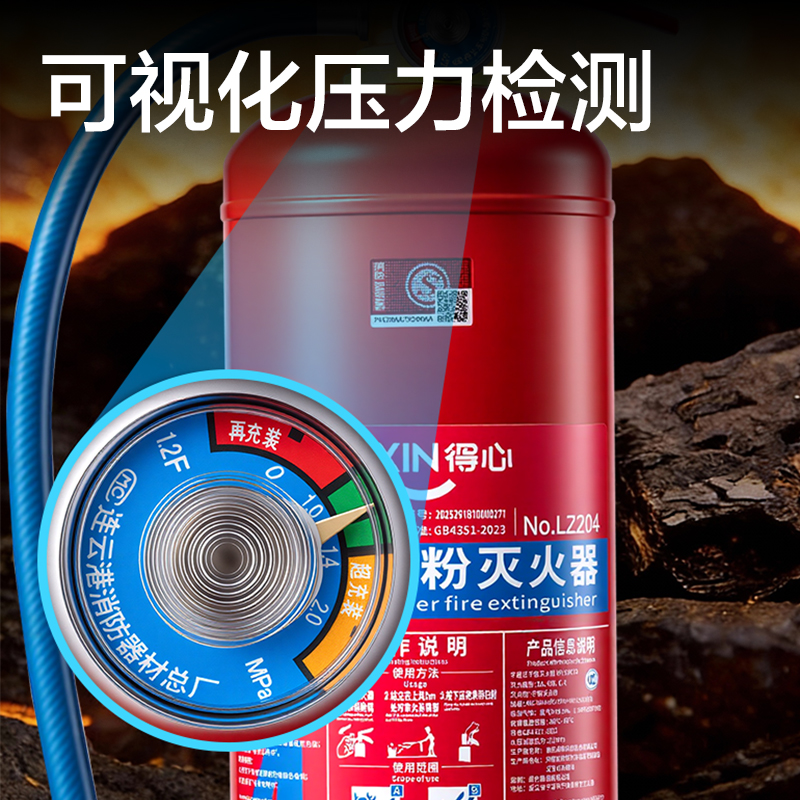 纵横得心LZ202手提式干粉灭火器2KG(红)(1瓶/箱)