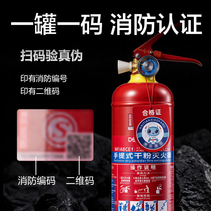 纵横得心LZ203手提式干粉灭火器3KG(红)(1瓶/箱)