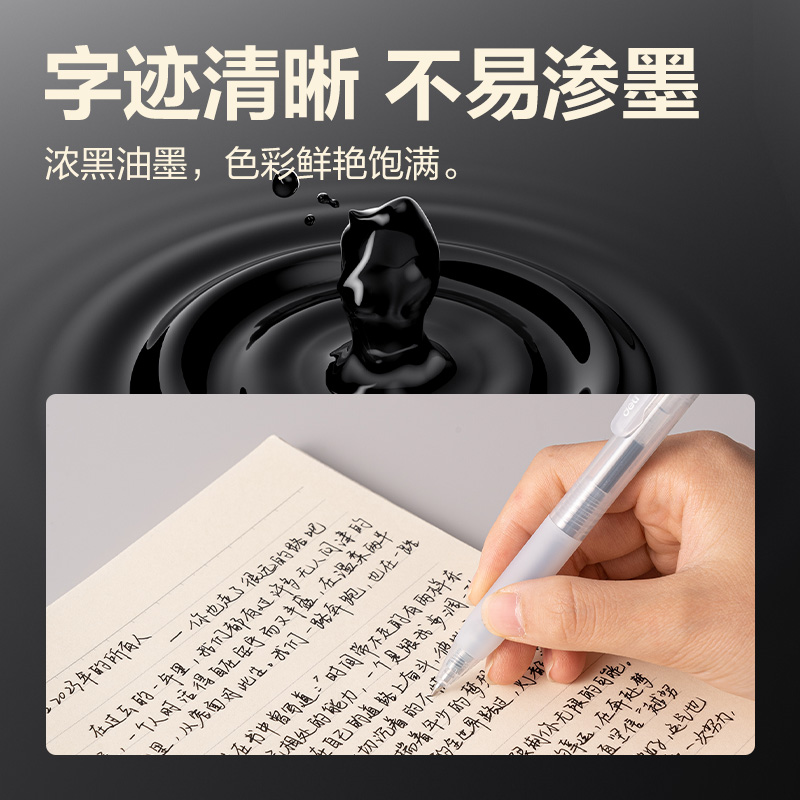 纵横S218常规按动中性笔0.5mm双球珠子弹头(黑)(支)