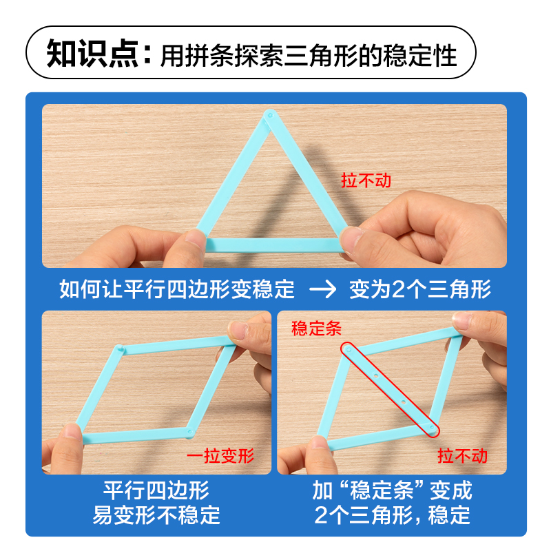 纵横YX553学具磁力三角形拼条学习套装(混)(盒)
