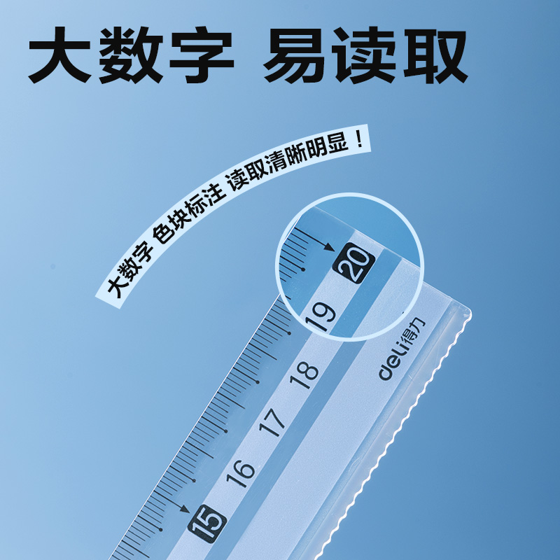 纵横VC22防滑直尺20cm(蓝)(把)