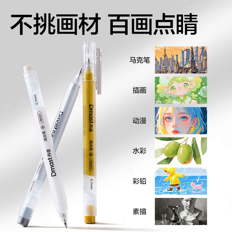 dmast丹途RM300-3_PET盒装三角杆高光笔套装(混)(3色/盒)