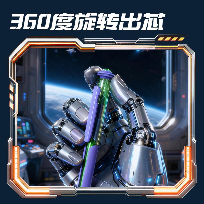 纵横SS011-2六边形舰队速干中性笔0.5mm双珠ST(黑)(2支/盒)(黑紫