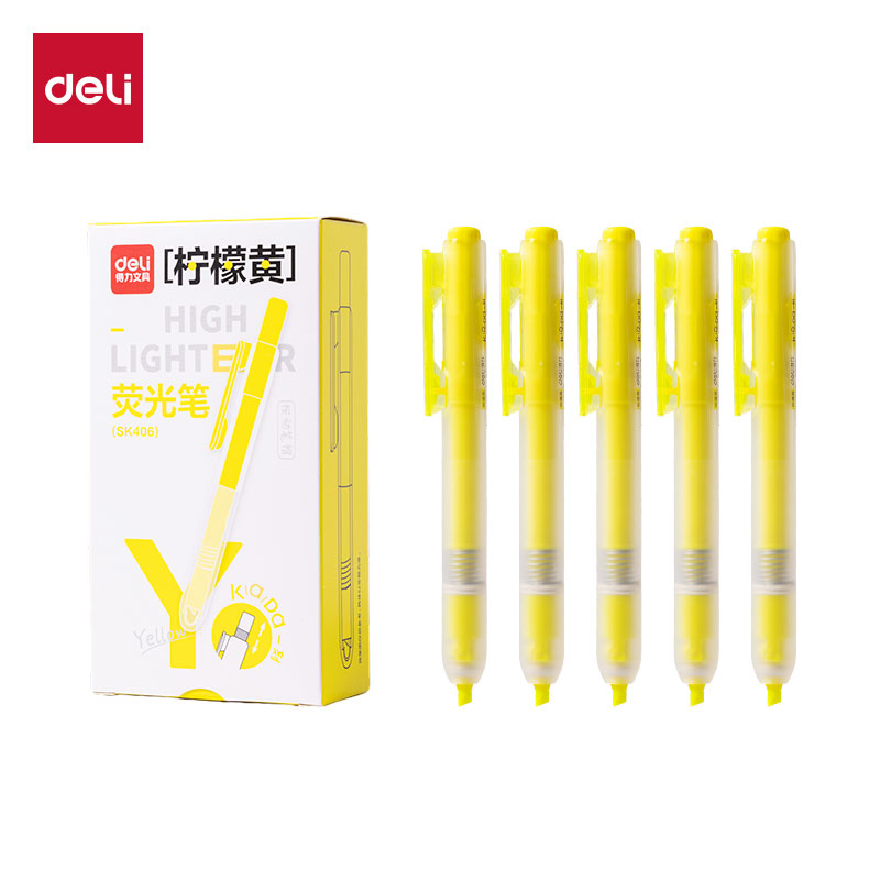 纵横SK406按动荧光笔荧光色系(支)(柠檬黄)