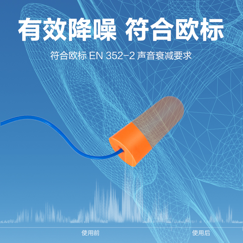 纵横得心LE702耳塞(橙)(100对/盒)