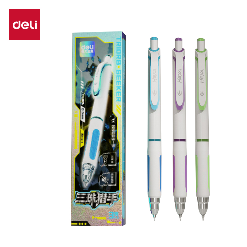 纵横SS003-3六边形战士三珠猎手中性笔0.5mm三珠CS头(黑)(3支/盒)