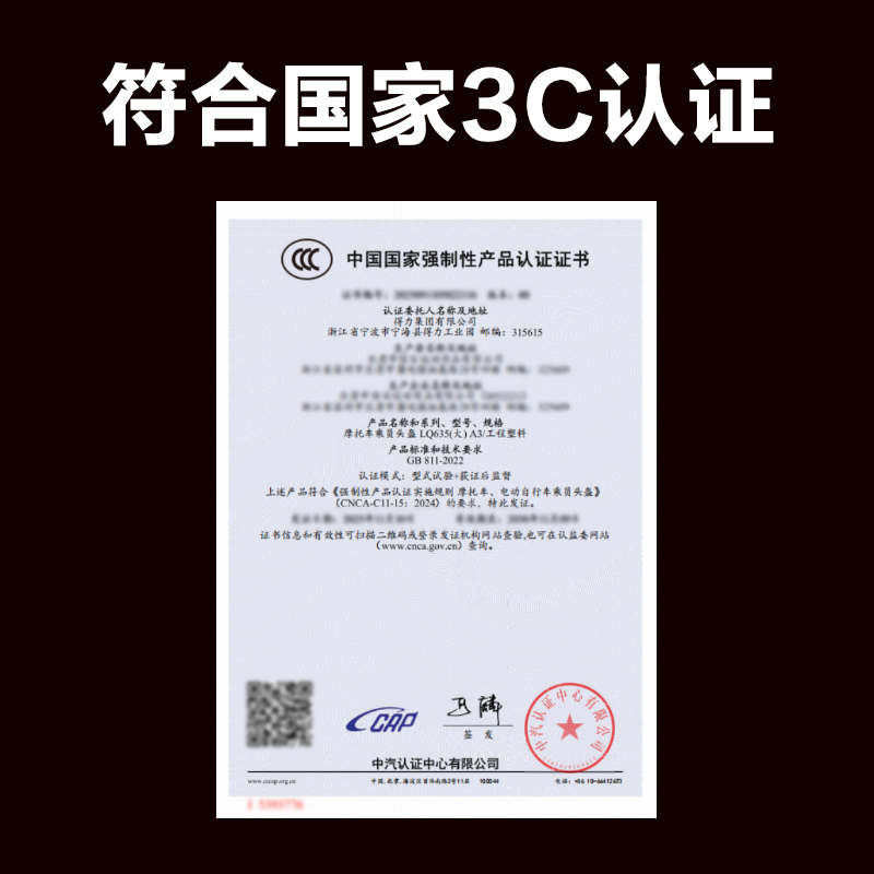 纵横得心LQ635摩托车乘员头盔A3大号(黑)(1个/盒)