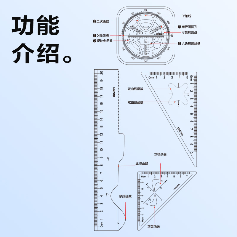 纵横VC238无公式函数套尺20cm(透明)(套)
