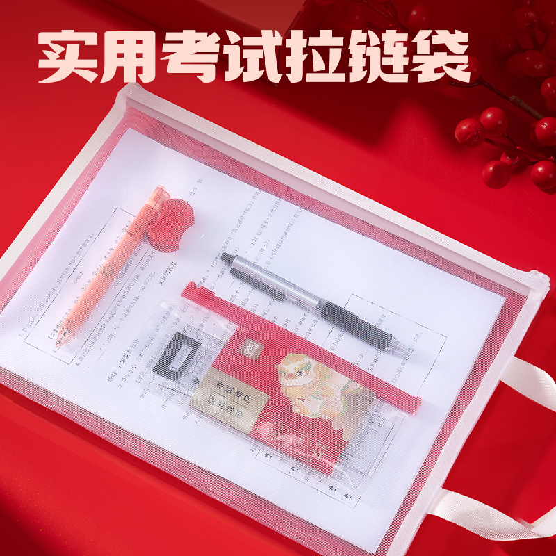 纵横PP171_A4提手单层网纱拉链袋(白)(个）