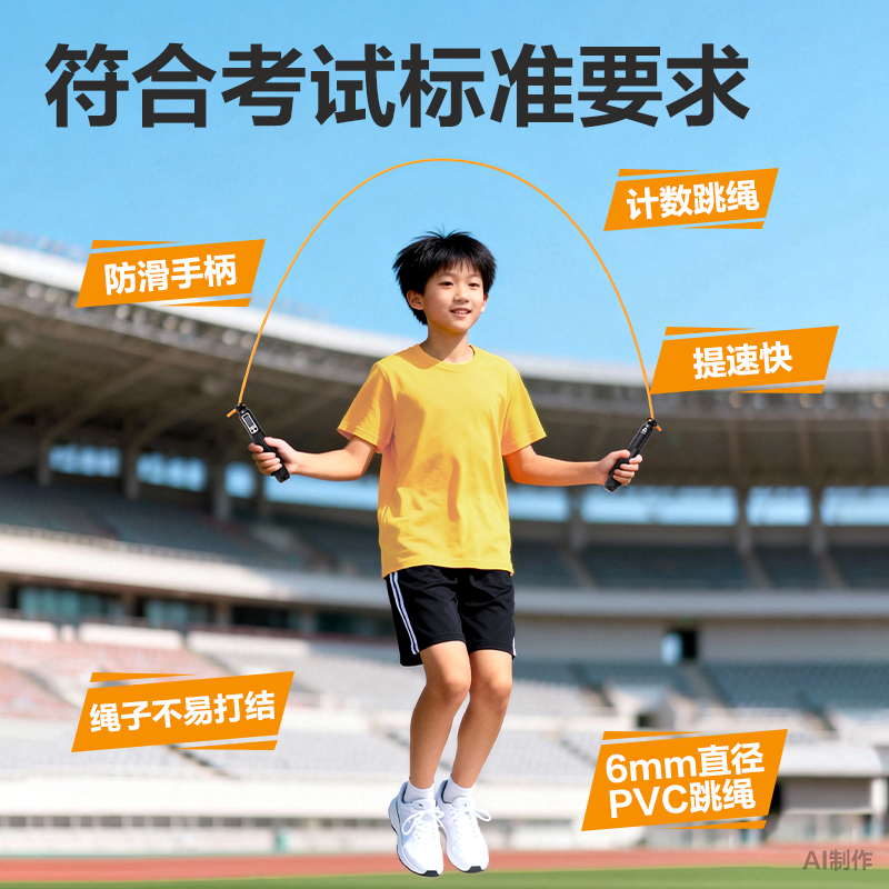 安格耐特FT144P多功能电子计数倒计时6毫米直径PVC跳绳(黑)(根)