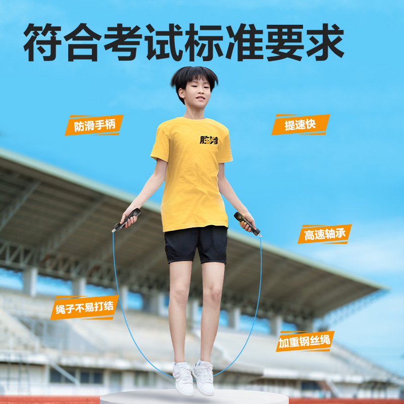 安格耐特FT138-L中考训练系列轴承手柄钢丝跳绳(蓝)(根)