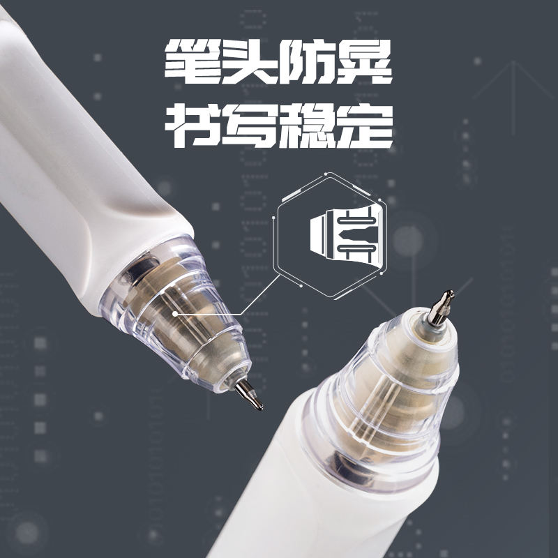 纵横SA620-10速干按动常规中性笔0.5mm双珠ST头(黑)(盒)