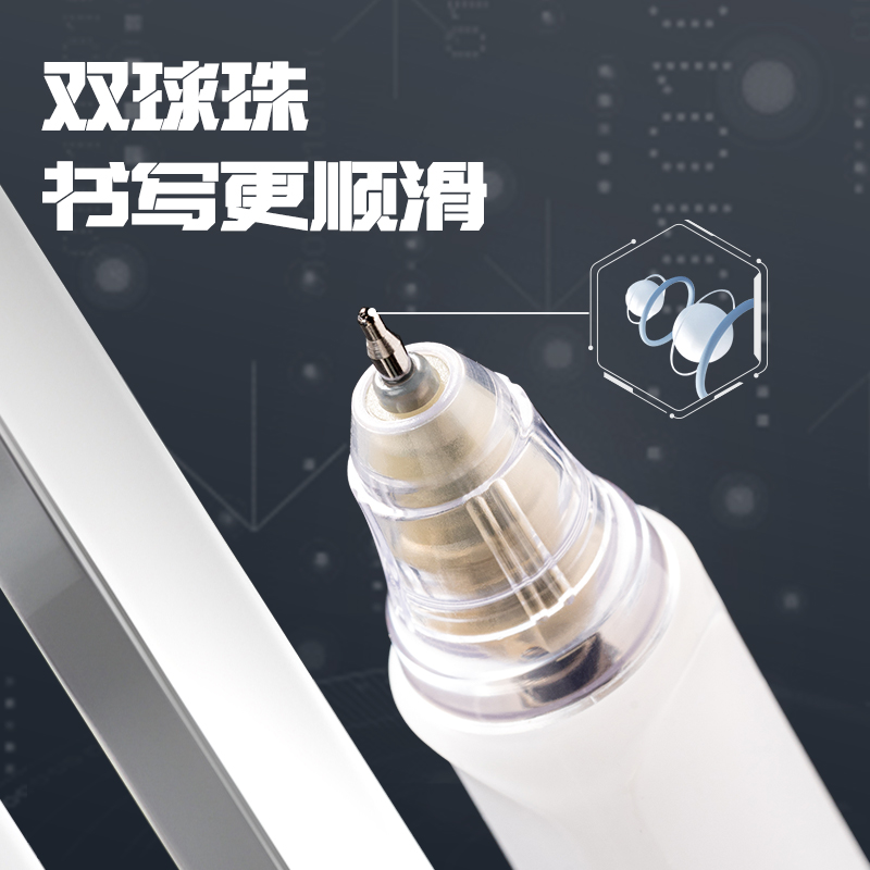 纵横SA620-10速干按动常规中性笔0.5mm双珠ST头(黑)(盒)
