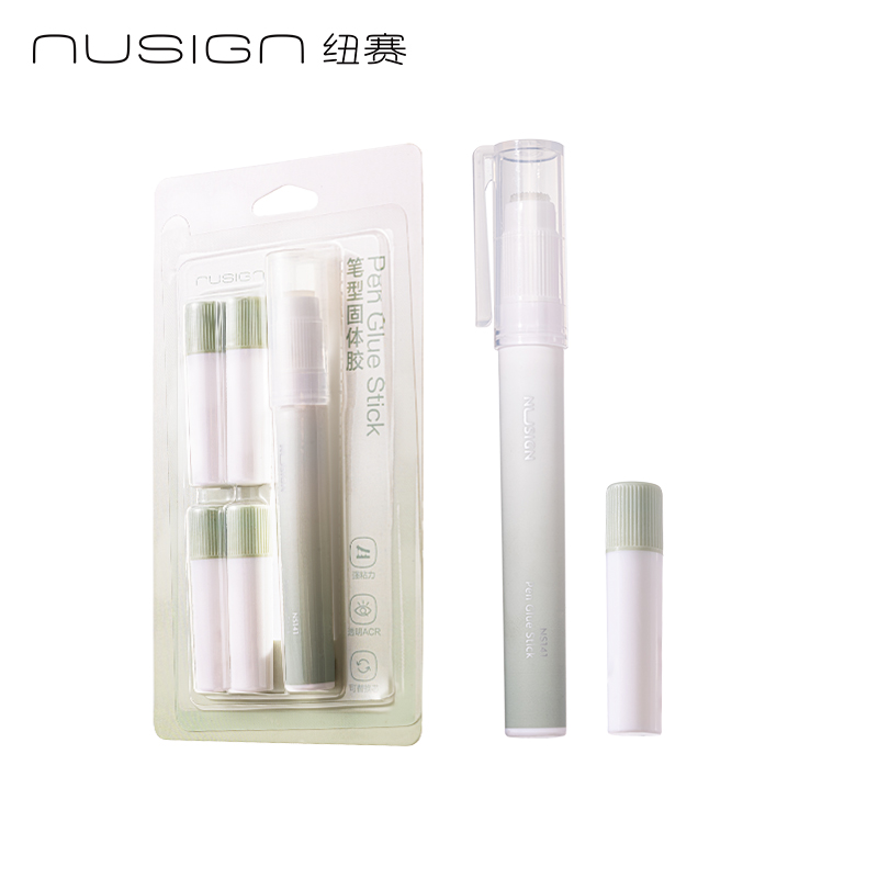 纽赛NS141-DZ固体胶(抹苔绿)(1支+4支替芯/卡)